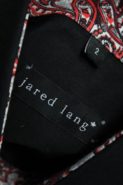 Jared Lang Mens Button Front Collared Dress Shirts Black Blue Size 2 Lot 2