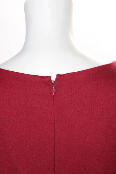 Amy Matto Womens Back Zip 3/4 Sleeve V Neck Twist Front Sheath Dress Red Size 2