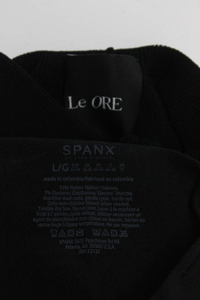 Spanx Le Ore Womens High Rise Knit Ankle Leggings Black Size Medium Large Lot 2