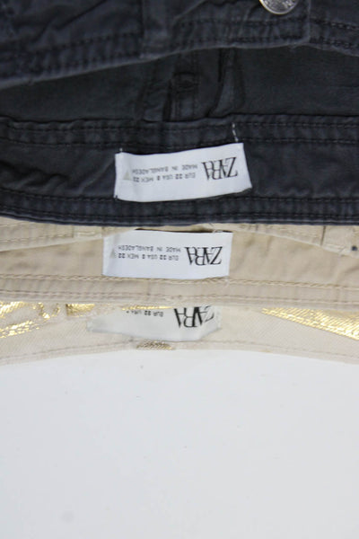 Zara Womens High Rise Straight Leg Cargo Pants Blue Size 0 Lot 3