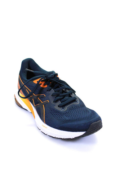 Asics Mens Mesh Textured Striped Print Lace-Up Tied Running Sneakers Navy Size 8