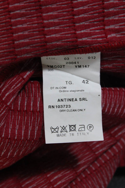 Armani Collezioni Womens Red Textured Three Button Long Sleeve Blazer Size 6