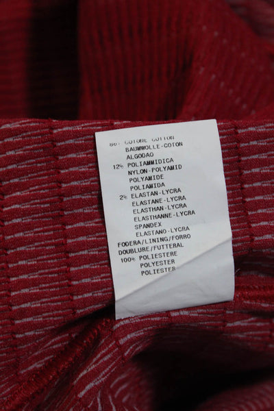Armani Collezioni Womens Red Textured Three Button Long Sleeve Blazer Size 6