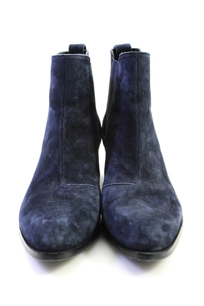 Rag & Bone Womens Suede Stretch Inset Ankle Boots Navy Blue Sie 38.5 8.5