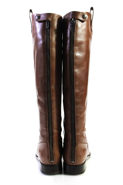 KORS Michael Kors Womens Back Zip Knee High Boots Brown Leather Size 6.5M