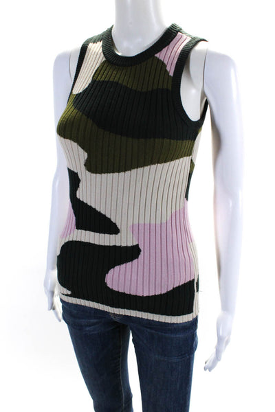 Minnie Rose Womens Abstract Print Shell Sweater Multi Colored Size Extra Small