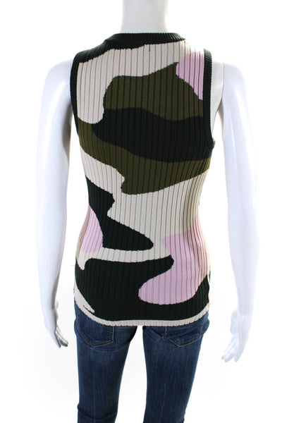 Minnie Rose Womens Abstract Print Shell Sweater Multi Colored Size Extra Small