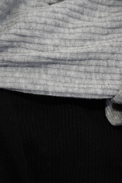 Cotton By Autumn Cashmere Womens Ribbed Sweaters Gray Black Size Small Lot 2