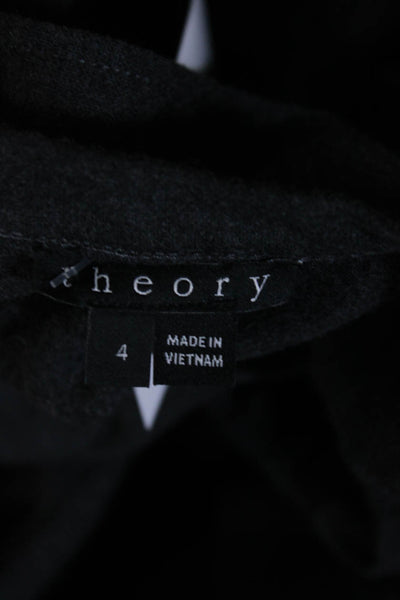 Theory Womens Gray Wool Crew Neck Open Back Sleeveless Shift Dress Size 4