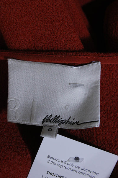 3.1 Phillip Lim Womens Rust Textured Crew Neck Long Sleeve A-Line Dress Size 0