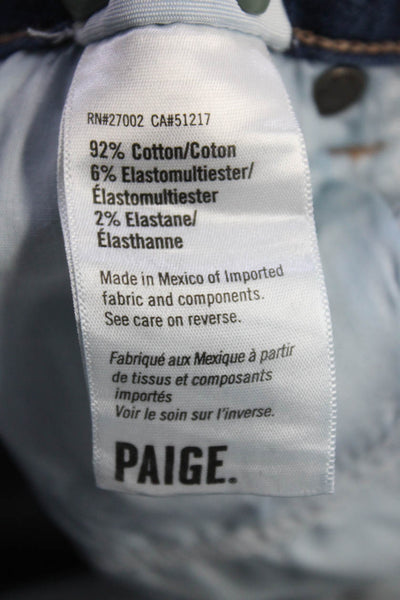 Paige Womens Cotton Denim Low-Rise Cropped Jeans Pants Blue White Size 29 Lot 2
