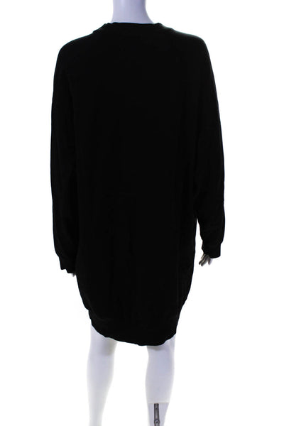 Electric & Rose Womens Cotton Blend Crew Neck Sweatshirt Dress Black Size M