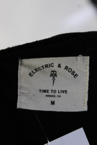Electric & Rose Womens Cotton Blend Crew Neck Sweatshirt Dress Black Size M