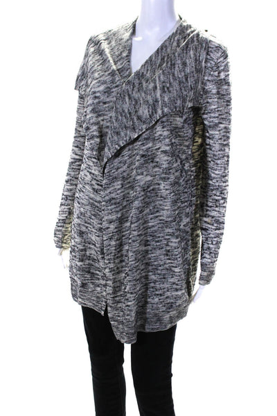 Theory Womens Long Sleeved Open Front Cardigan Thin Sweater Heather Gray Size P