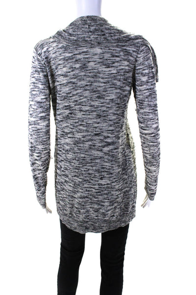 Theory Womens Long Sleeved Open Front Cardigan Thin Sweater Heather Gray Size P