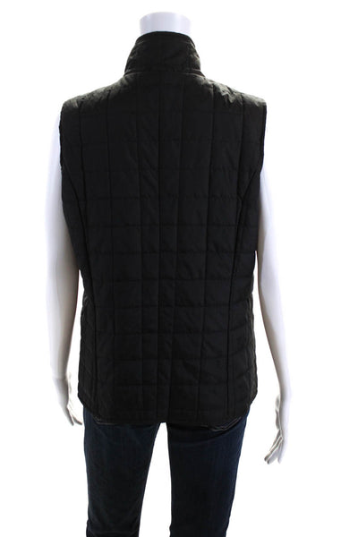 Michael Michael Kors Womens Sleeveless Full Zip Short Quilted Vest Black Size L
