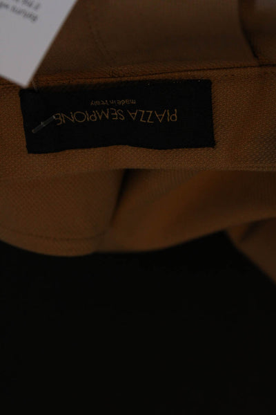 Piazza Sempione Womens Khaki Cotton Collar Sleeveless A-line Dress Size 40