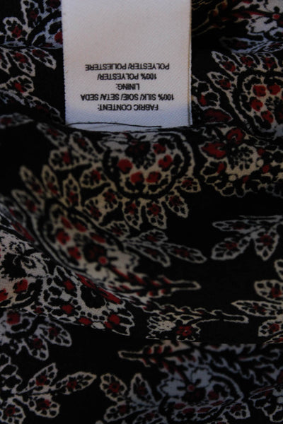 Derek Lam 10 Crosby Womens Black/Red Floral Print V-Neck Drop Waist Dress Size 4