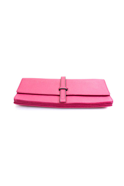 Annabel Ingall Womens Flap Grain Leather Continental Wallet Fuchsia