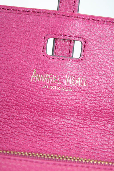 Annabel Ingall Womens Flap Grain Leather Continental Wallet Fuchsia