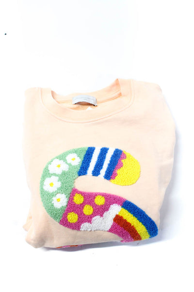 Stella McCartney Kids Girls Cotton Graphic Print Sweatshirt Top Peach Size S