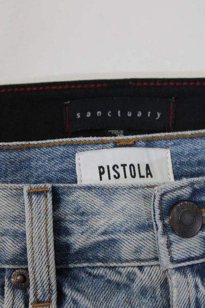 Pistola Sanctuary Womens Cutoff Denim Shorts Skinny Jeans Black Blue Sz 26 Lot 2