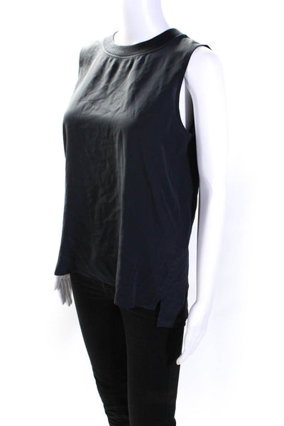 Caroline Freese Womens Silk Sleeveless Pullover Blouse Top Gray Size 42
