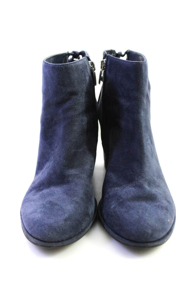 Marc Fisher Womens Suede Round Toe Zip Up Zip Up Ankle Boots Navy Size 9M