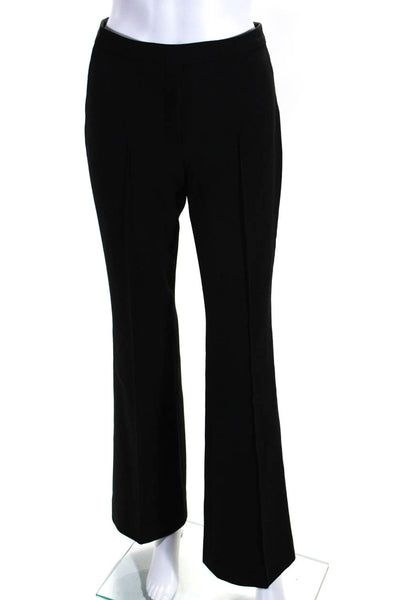 Elizabeth and James Womens Mid Rise Pleated Ponte Flare Pants Black Size 2
