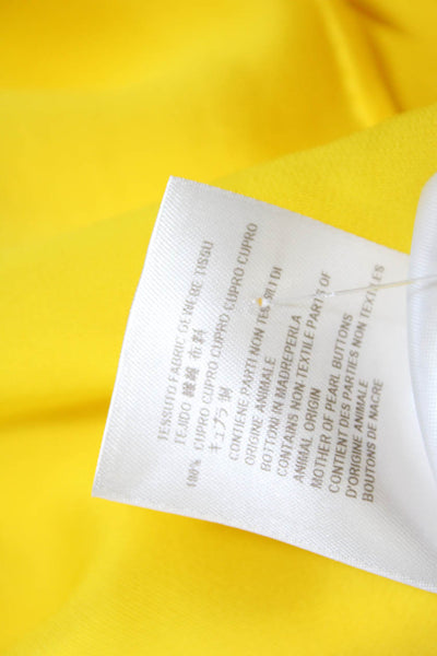 Stella McCartney Womens Long Sleeves Button Down Blouse Yellow Size EUR 46