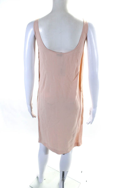 Dries Van Noten Womens Chiffon Scoop Neck Knee Length Tank Dress Pink Size 40