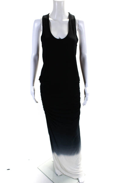 Young Fabulous & Broke Womens Scoop Neck Ombre Maxi Dress Black White Gray Small