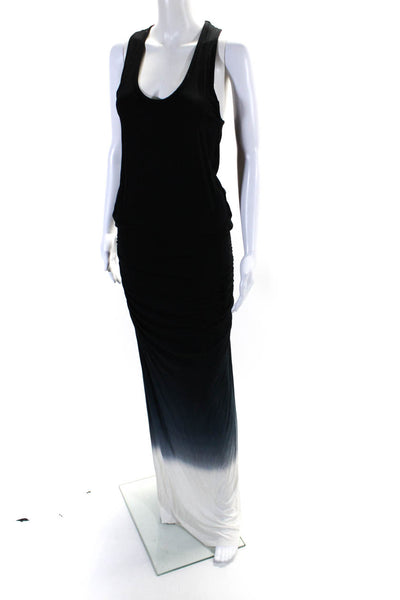 Young Fabulous & Broke Womens Scoop Neck Ombre Maxi Dress Black White Gray Small