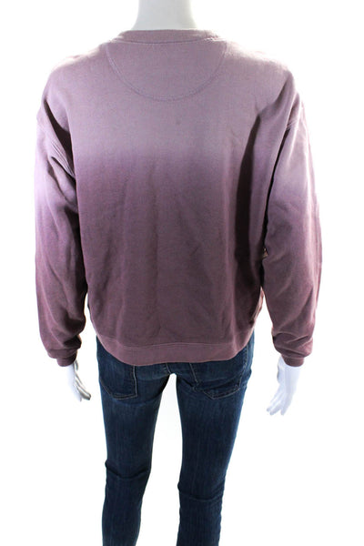 Madewell Womens Crew Neck Ombre Gradient Sweatshirt Mauve Pink Size XXS