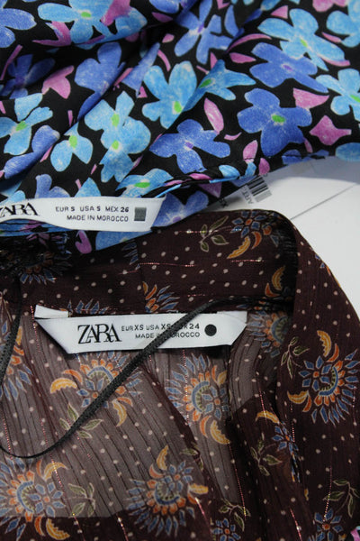 Zara Womens Satin Midi Sheath Dress Chiffon Top Blouse Size XS Small Lot 2