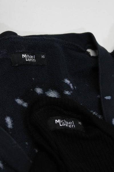 Michael Lauren Womens Acid Wash V Neck Sweatshirt Cardigan Size XS Lot 2