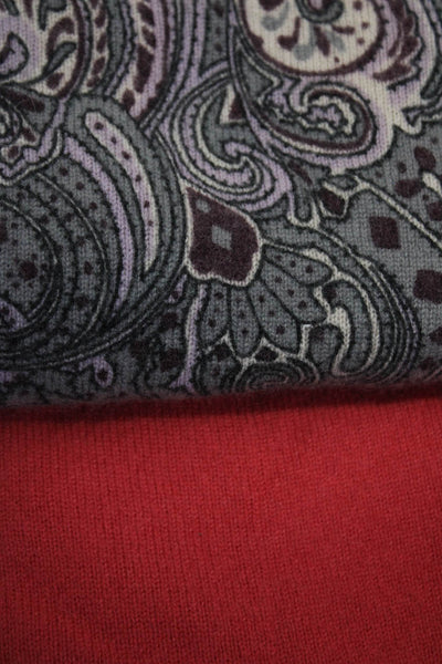 LXRI Carrie Forbes Womens Cashmere Paisley Print Knit Top Purple Size S L Lot 2