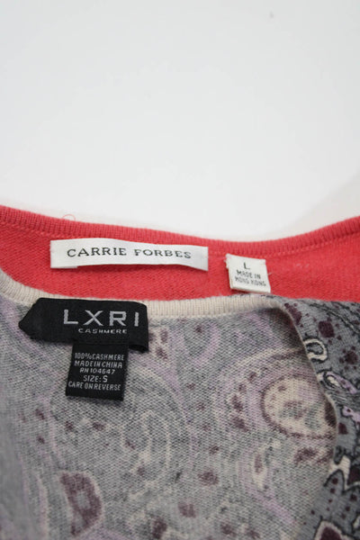 LXRI Carrie Forbes Womens Cashmere Paisley Print Knit Top Purple Size S L Lot 2