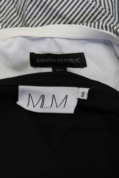 Banana Republic MLM Womens Striped Dresses Gray White Black Size 4P S Lot 2
