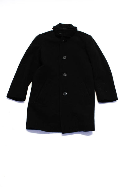 Tallia Childrens Girls Long Fleece Full Zip Peacoat Jacket Black Wool Size 12/14