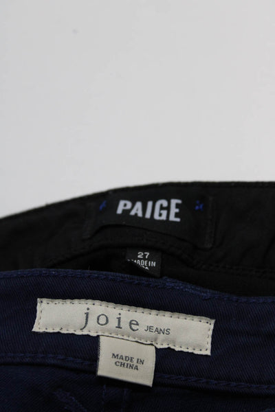Paige Joie Womens Cargo Zip Skinny Jeans Pants Black Blue Size 26 27 Lot 2