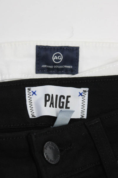 AG Adriano Goldschmied Paige Womens Prima Verdugo Crop White Black 25 26 Lot 2