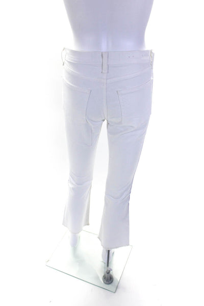 Veronica Beard Jeans Womens Stripe Trim 10" Carolyn Baby Boot Cut Jeans White 25