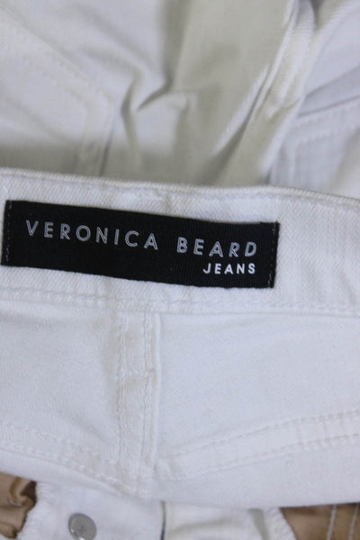 Veronica Beard Jeans Womens Stripe Trim 10" Carolyn Baby Boot Cut Jeans White 25