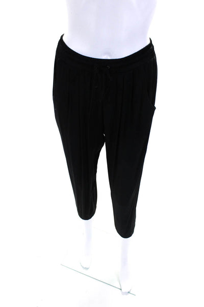 Ramy Brook Womens High Rise Drawstring Silk Cropped Pants Black Size XS