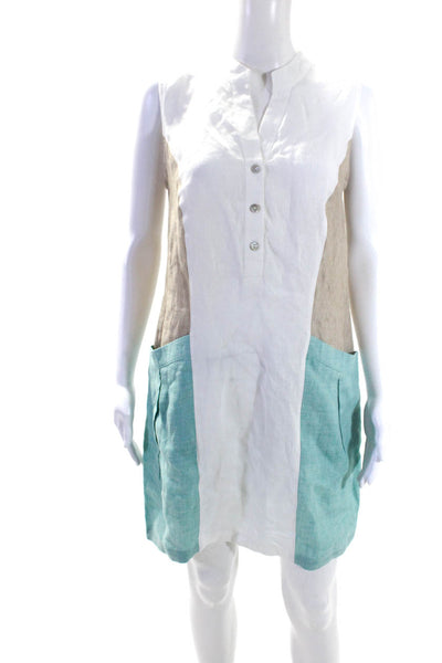 Gretchen Neal Womens Colorblock Print Sleeveless Tunic Dress Multicolor Size S