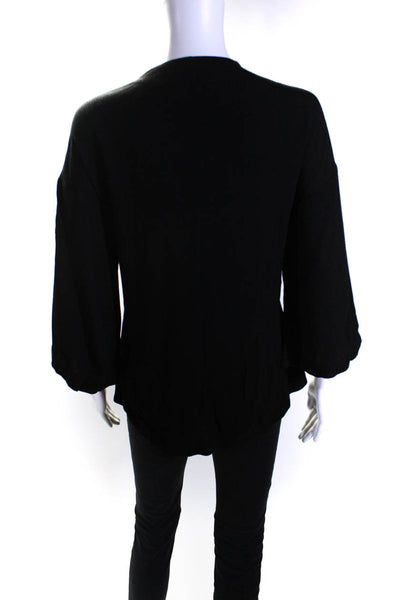 IRO Womens Lace V Neck Long Sleeves Emilda Blouse Black Size EUR 34