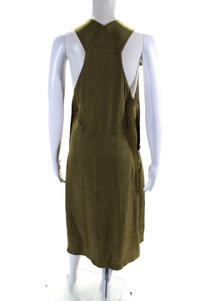 Rag & Bone Womens Square Neck Sleeveless Overall Maxi Dress Olive Size M