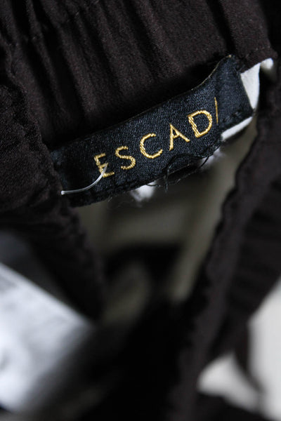 Escada Womens Striped Slim Leg Pull On Pants Brown White Size EUR 42