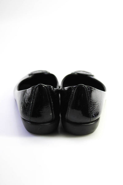THE FLEXX Womens Patent Leather Slide On Ballet Flats Black Size 9
